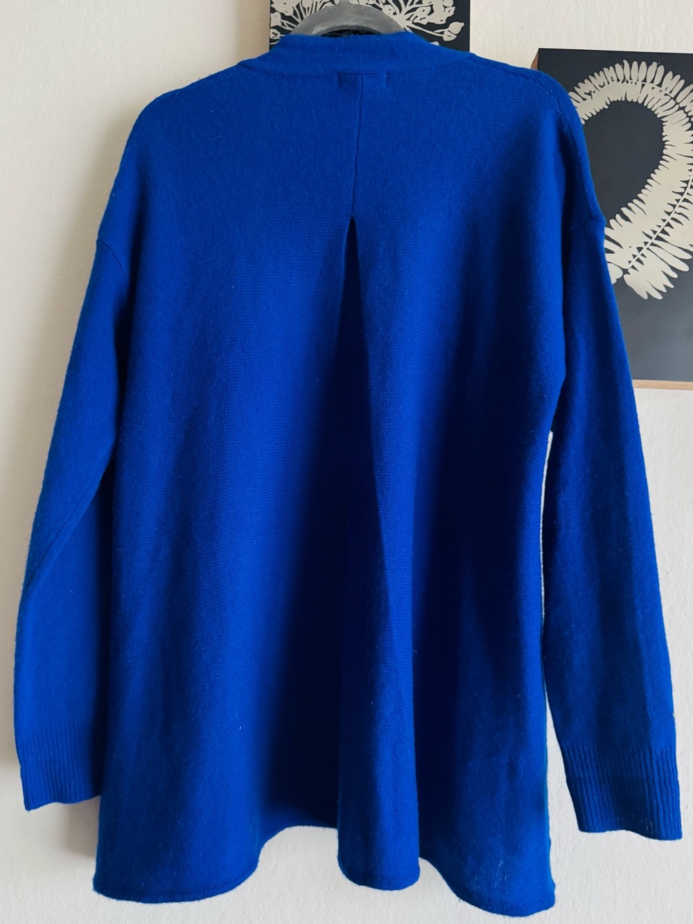 Neiman Marcus Cashmere Royal Blue Open-Front Cardigan Sweater - Picture 2 of 8